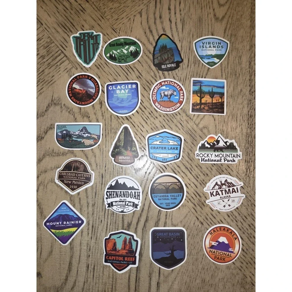 100 Pieces National Park Stickers Waterproof Vinyl Travel Decals, Outdoor New - Picture 3 of 8